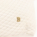 BALLY Chain Shoulder Bag Leather White Gold Auth BA5895-14