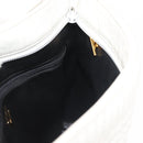 BALLY Chain Shoulder Bag Leather White Gold Auth BA5895-18