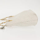 BALLY Chain Shoulder Bag Leather White Gold Auth BA5895-5