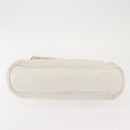 BALLY Chain Shoulder Bag Leather White Gold Auth BA5895-9