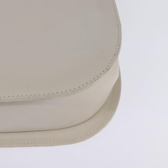 Salvatore Ferragamo Hand Bag Leather 2way White Gold Auth BA5896