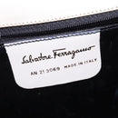 Salvatore Ferragamo Hand Bag Leather 2way White Gold Auth BA5896-12