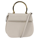 Salvatore Ferragamo Hand Bag Leather 2way White Gold Auth BA5896-1