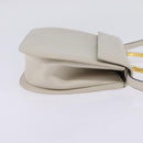 Salvatore Ferragamo Hand Bag Leather 2way White Gold Auth BA5896-4