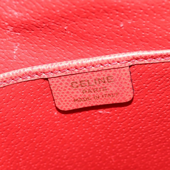 CELINE Backpack Leather Orange Gold Auth BA5897