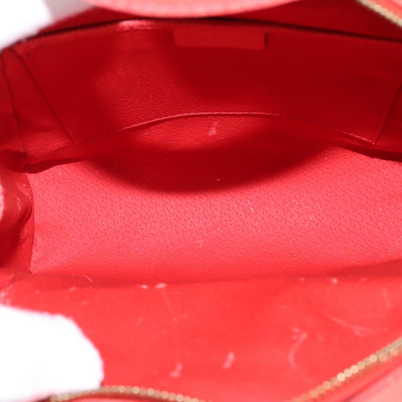 CELINE Backpack Leather Orange Gold Auth BA5897