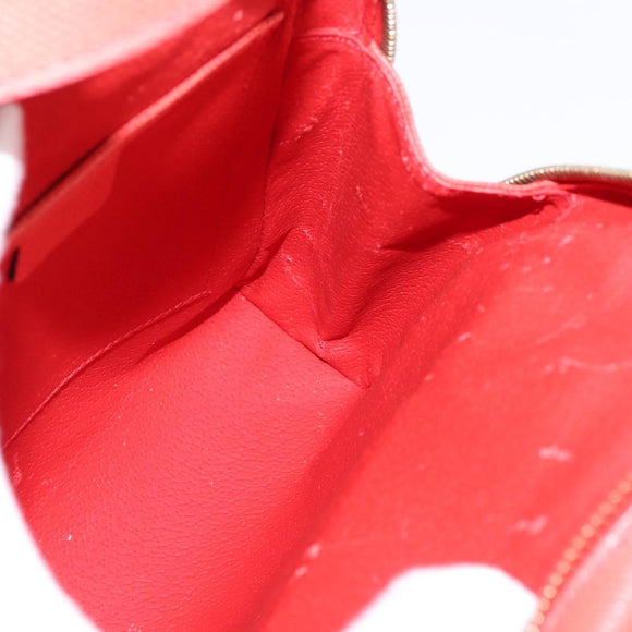 CELINE Backpack Leather Orange Gold Auth BA5897