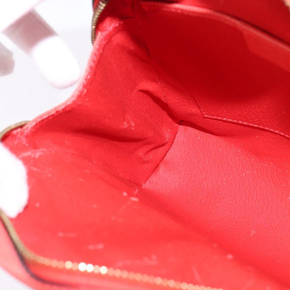 CELINE Backpack Leather Orange Gold Auth BA5897