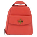 CELINE Backpack Leather Orange Gold Auth BA5897-13