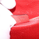 CELINE Backpack Leather Orange Gold Auth BA5897-12