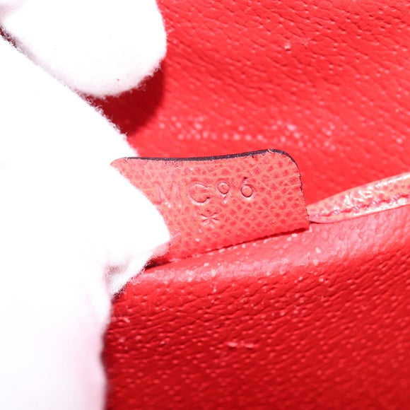 CELINE Backpack Leather Orange Gold Auth BA5897