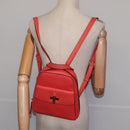 CELINE Backpack Leather Orange Gold Auth BA5897-22