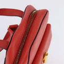 CELINE Backpack Leather Orange Gold Auth BA5897-6