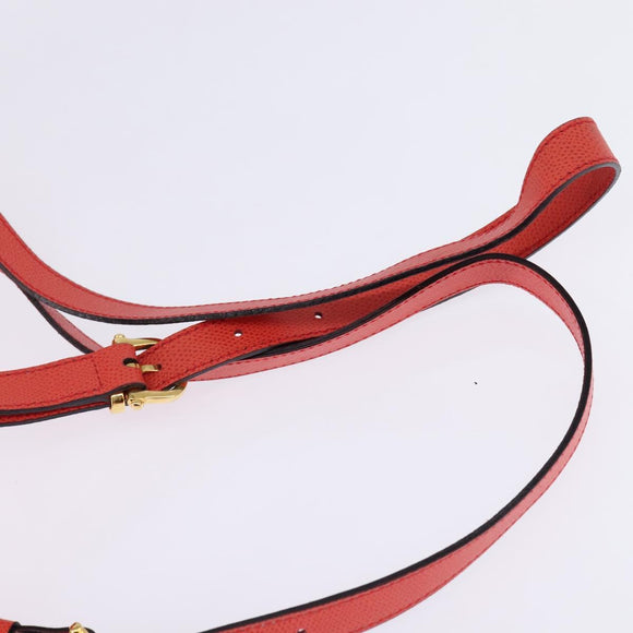 CELINE Backpack Leather Orange Gold Auth BA5897