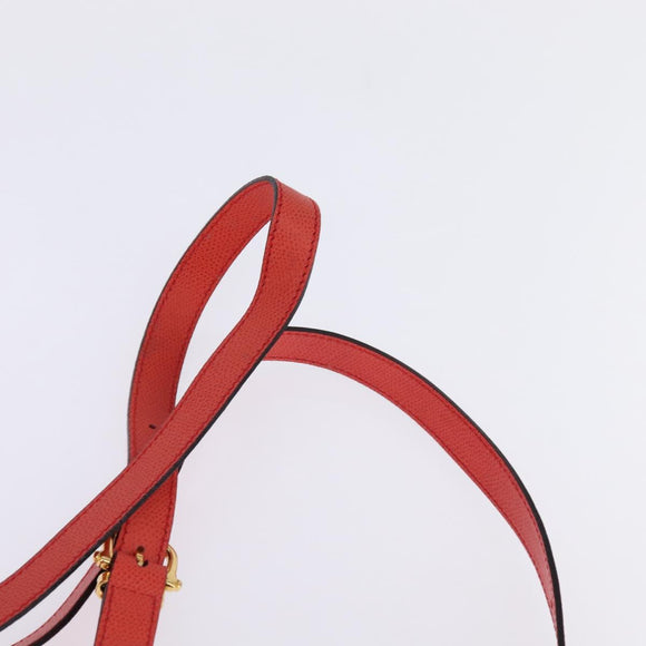 CELINE Backpack Leather Orange Gold Auth BA5897