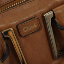 Chloe Hand Bag Leather 2way Brown Gold Auth BA590-10