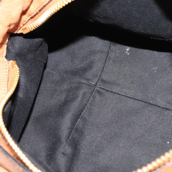 Chloe Hand Bag Leather 2way Brown Gold Auth BA590