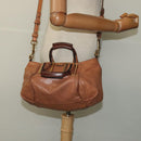 Chloe Hand Bag Leather 2way Brown Gold Auth BA590-22