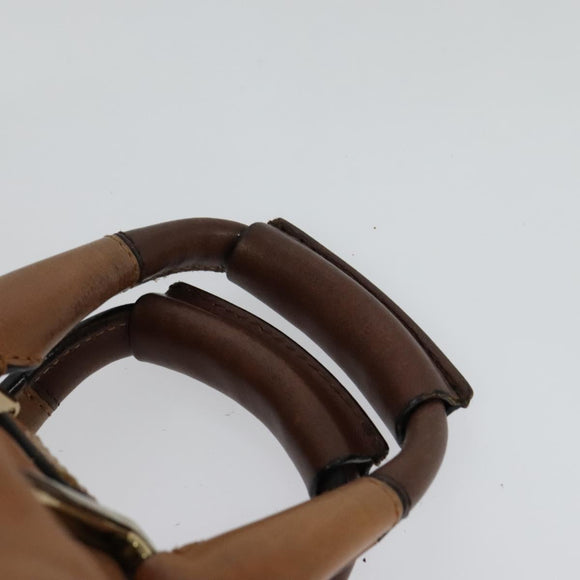 Chloe Hand Bag Leather 2way Brown Gold Auth BA590