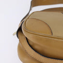 GUCCI Web Sherry Line Shoulder Bag Canvas Leather Beige Gold Auth BA5901-9