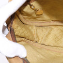 GUCCI Web Sherry Line Shoulder Bag Canvas Leather Beige Gold Auth BA5901-18