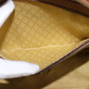 GUCCI Web Sherry Line Shoulder Bag Canvas Leather Beige Gold Auth BA5901-19