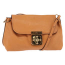 Chloe Shoulder Bag Leather Orange Gold Auth BA5902-1