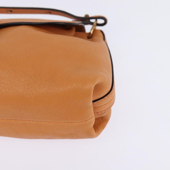 Chloe Shoulder Bag Leather Orange Gold Auth BA5902