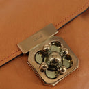 Chloe Shoulder Bag Leather Orange Gold Auth BA5902-17