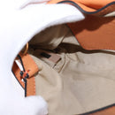 Chloe Shoulder Bag Leather Orange Gold Auth BA5902-21