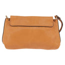 Chloe Shoulder Bag Leather Orange Gold Auth BA5902-2