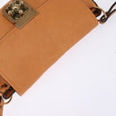 Chloe Shoulder Bag Leather Orange Gold Auth BA5902-6