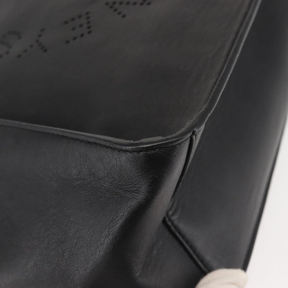 Stella MacCartney Hand Bag Leather Black Gold Auth BA5904