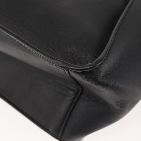 Stella MacCartney Hand Bag Leather Black Gold Auth BA5904