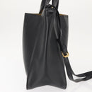 Stella MacCartney Hand Bag Leather Black Gold Auth BA5904-5