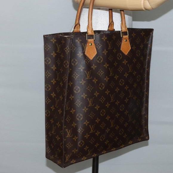 LOUIS VUITTON Monogram Sac Plat Hand Bag M51140 LV Auth BA5908
