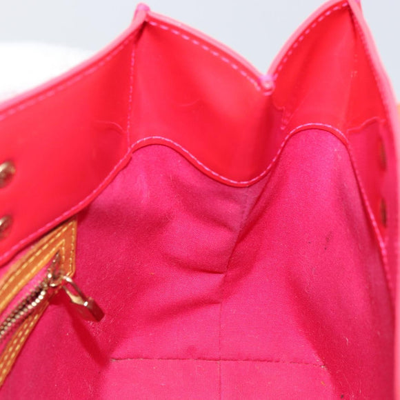 LOUIS VUITTON Monogram Vernis Reade PM Hand Bag Fuchsia Pink M91221 Auth BA5915