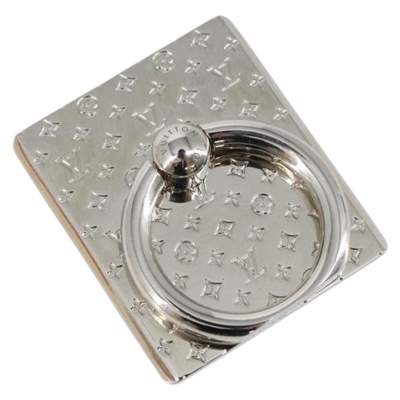 LOUIS VUITTON Monogram Support Telephone Nanogram Silver M67285 LV Auth BA5920