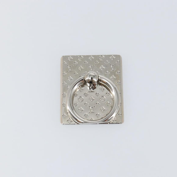 LOUIS VUITTON Monogram Support Telephone Nanogram Silver M67285 LV Auth BA5920