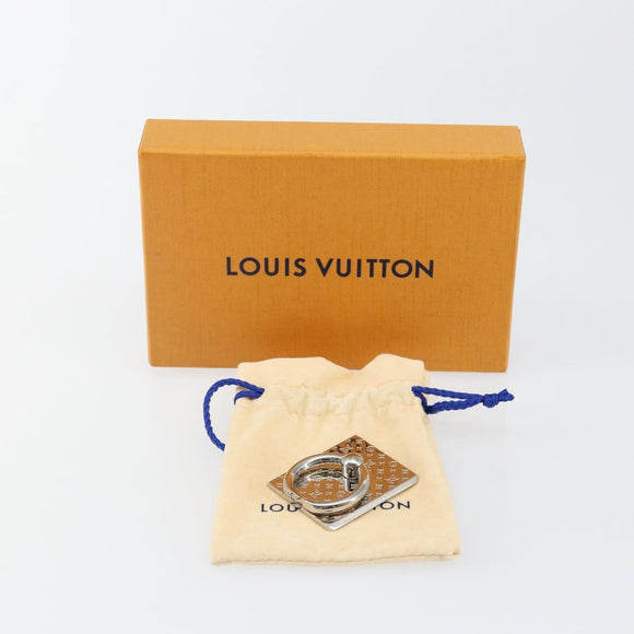 LOUIS VUITTON Monogram Support Telephone Nanogram Silver M67285 LV Auth BA5920