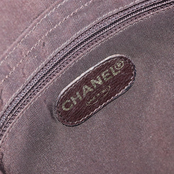 CHANEL Shoulder Bag Leather Silver CC Auth BA5922