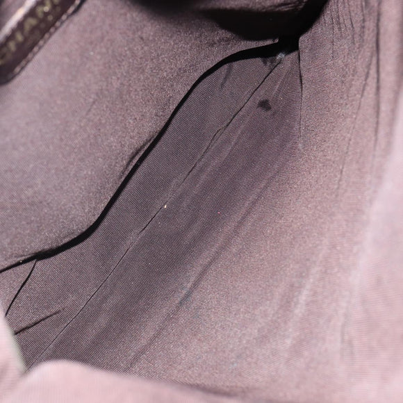 CHANEL Shoulder Bag Leather Silver CC Auth BA5922