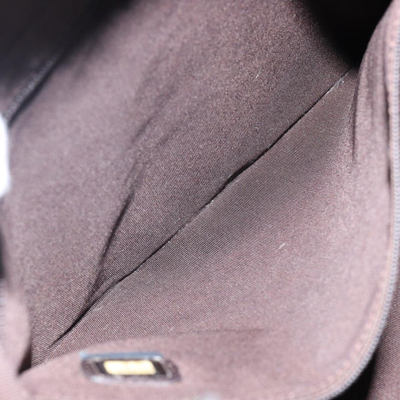 CHANEL Shoulder Bag Leather Silver CC Auth BA5922