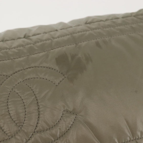 CHANEL Cococoon Tote Bag Nylon Gray Silver CC Auth BA5928