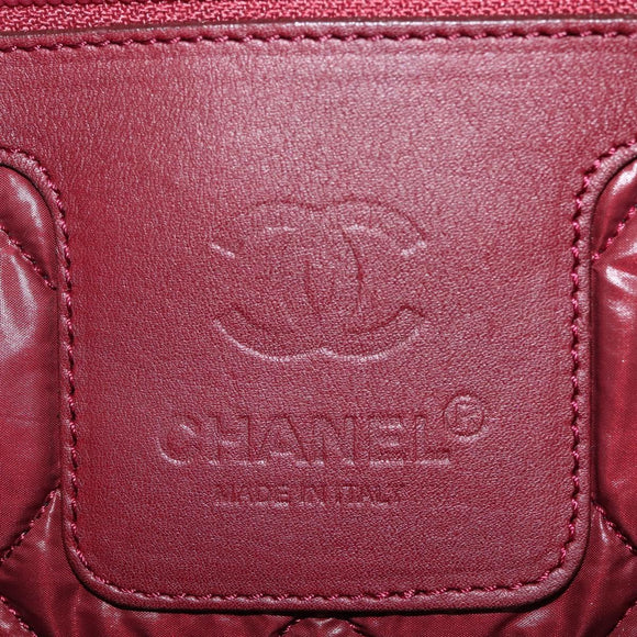 CHANEL Cococoon Tragetasche Nylon Grau Silber CC Auth BA5928