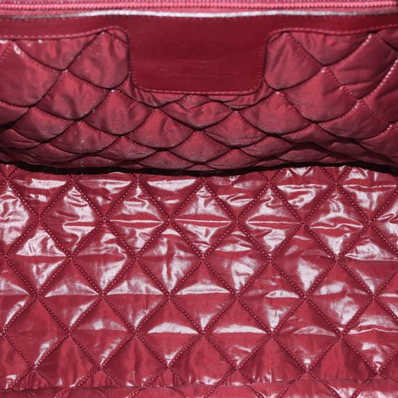 CHANEL Cococoon Tragetasche Nylon Grau Silber CC Auth BA5928