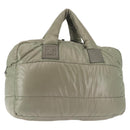 CHANEL Cococoon Tragetasche Nylon Grau Silber CC Auth BA5928-1
