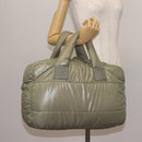 CHANEL Cococoon Tragetasche Nylon Grau Silber CC Auth BA5928-23
