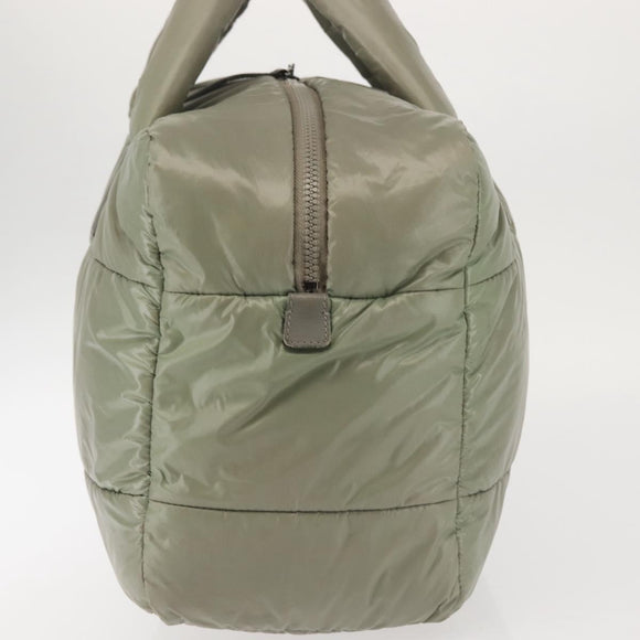 CHANEL Cococoon Tragetasche Nylon Grau Silber CC Auth BA5928