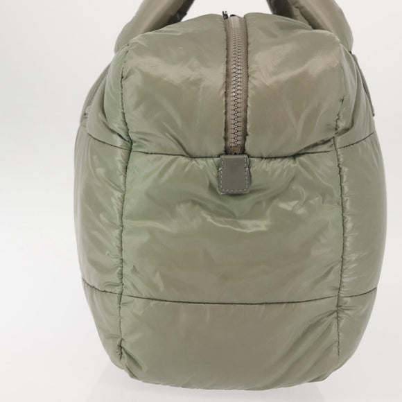 CHANEL Cococoon Tragetasche Nylon Grau Silber CC Auth BA5928